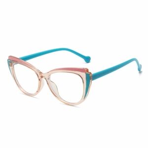 Blue and Pink Cat-Eye Reading Glasses
